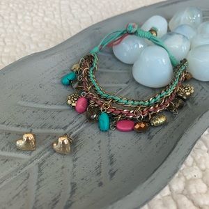 💕Bracelet & heart studs💕
